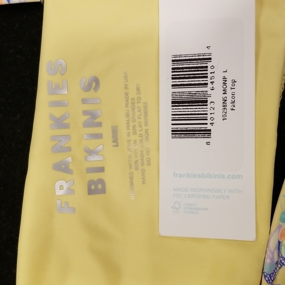 💕FRANKIE'S BIKINIS💕 Falcon Bikini TOP ~ Monarch Butterfly Print Large L NWT - Picture 14 of 14